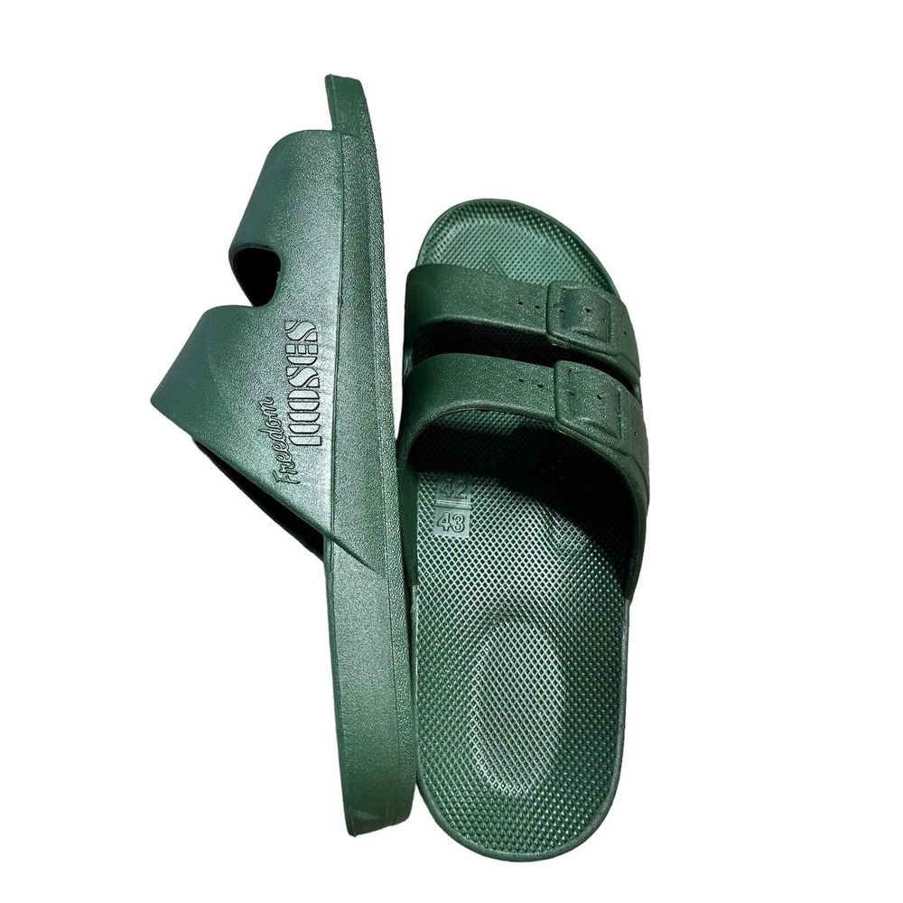 Freedom Moses Sandals Sliders Black Foam Comfort Women’s Size 11/43